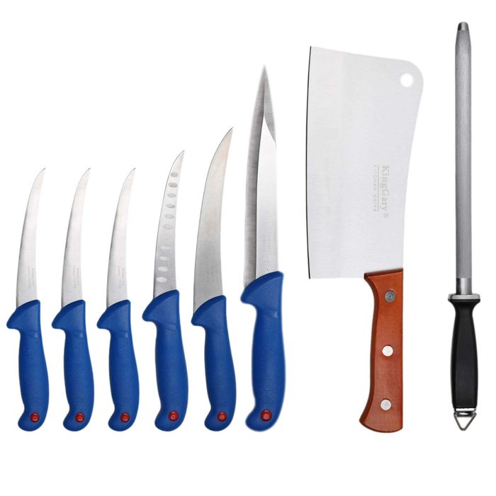 Set macelarie format din 8 piese, 6 cutite, 1 masat magnetic, 1 satar
