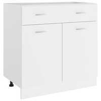 vidaXL Долен шкаф с чекмедже, бял, 80x46x81,5 см, ПДЧ 801236