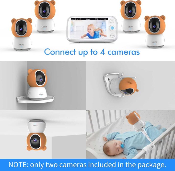 KAWA 2K видео бебефон с 5" монитор, нощно виждане, VOX звук