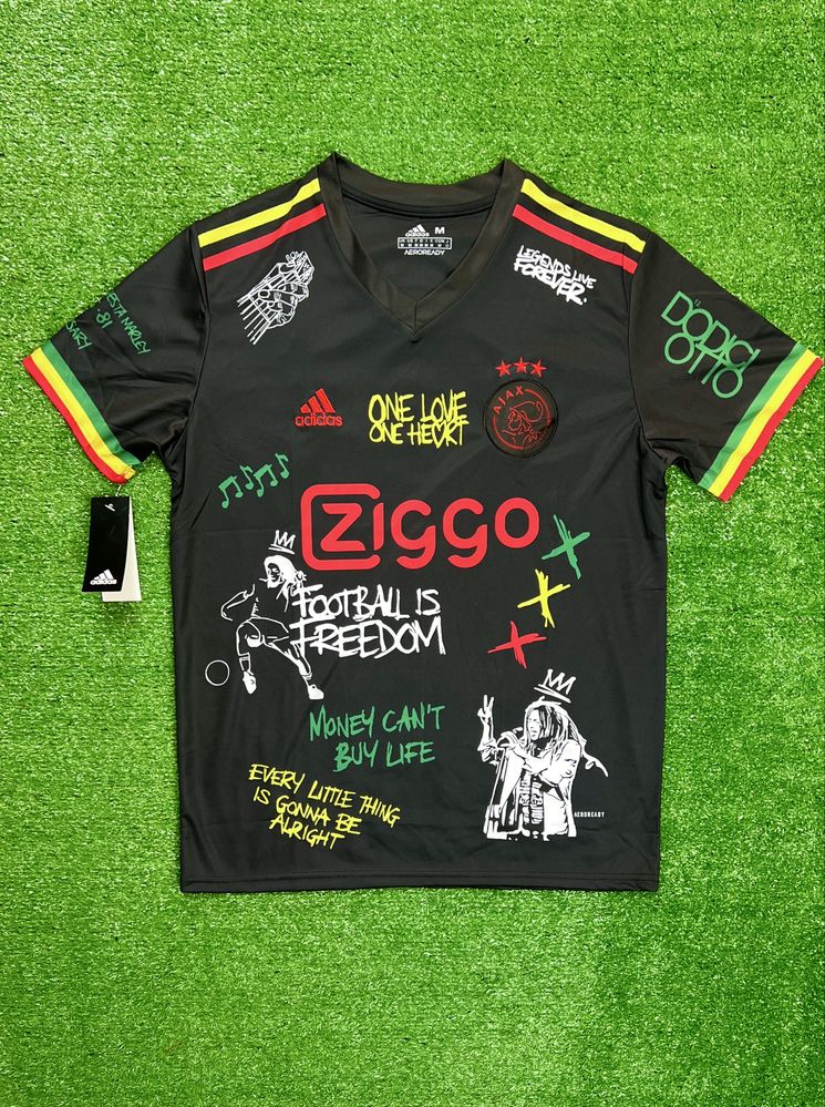 Ретро мъжка футболна тениска на Аякс/Боб Марли/Ajax