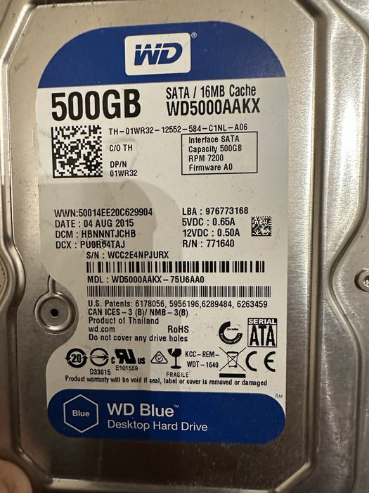 15 броя хард дискове hdd WD Blue 500GB