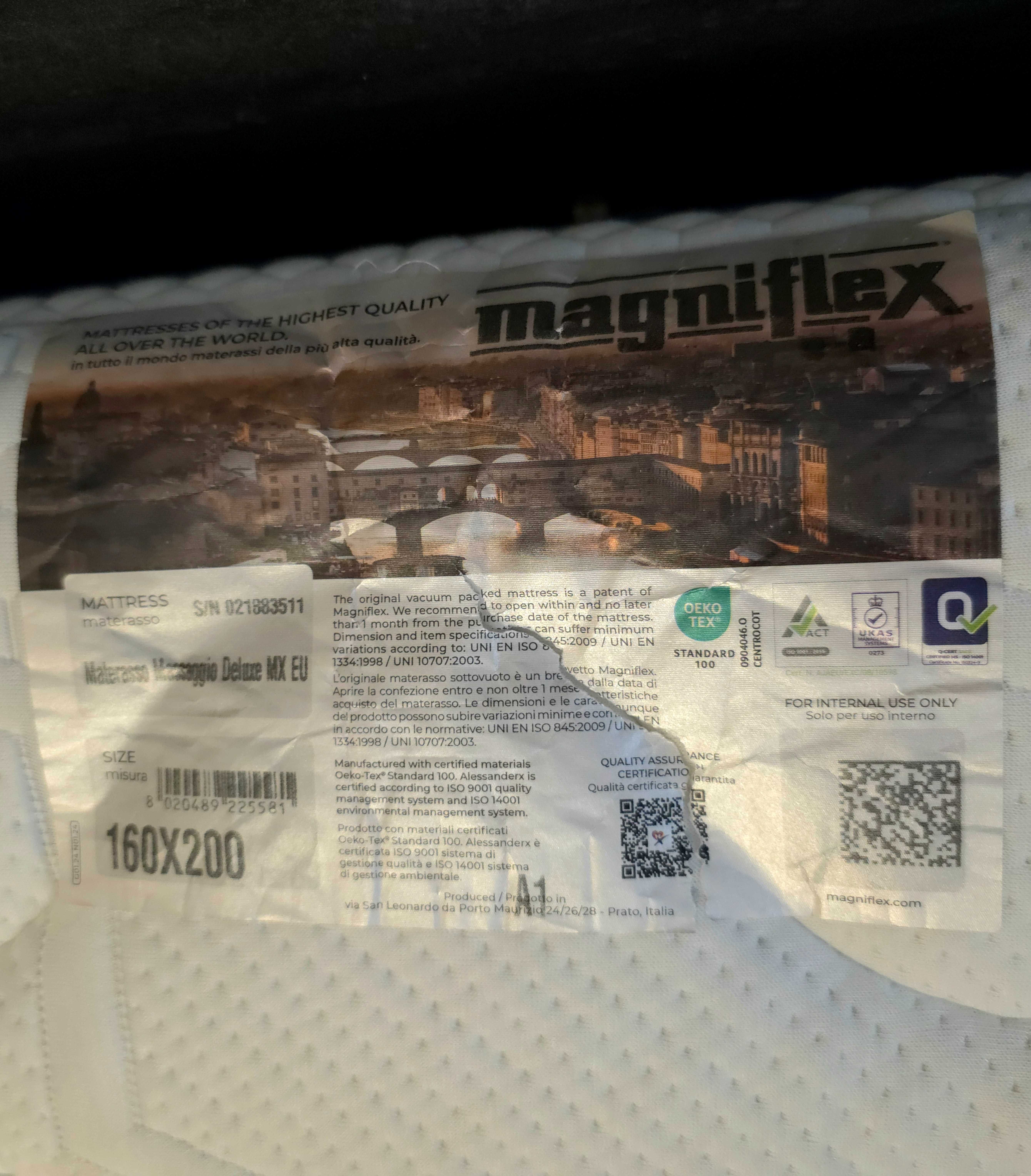 Ортопедичен двулицев Матрак "Massaggio Deluxe" от Magneflex Italy