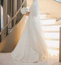 классическое свадебное платье(корсет) с кейпом(снимаемым)