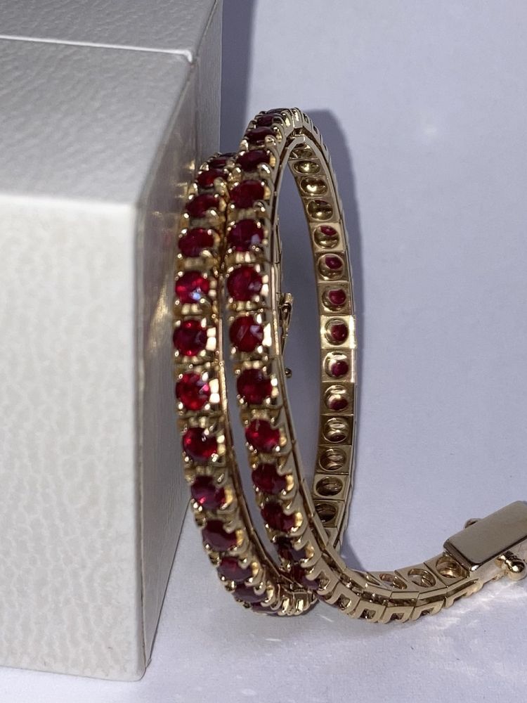 Bratara tennis aur 18kt.cu rubine