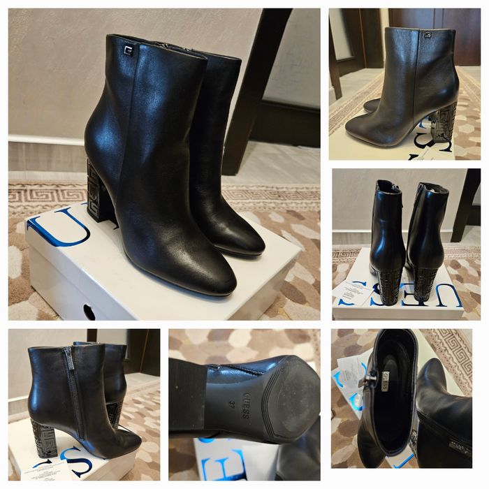 GUESS боти естествена кожа 37р черни