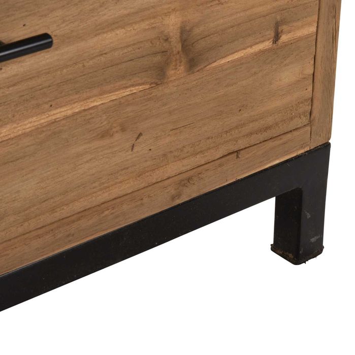 Етажерка HM9803, Тиково дърво, два шкафа, 140x30x210,5Hcm.