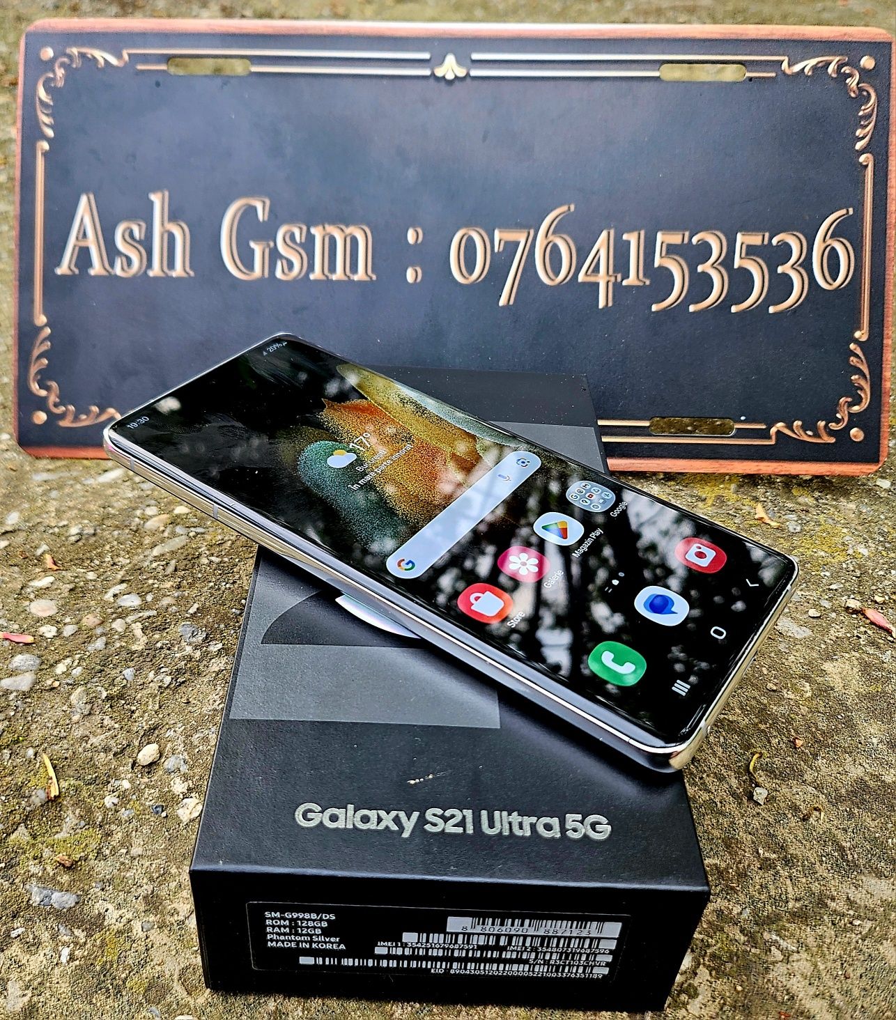 Samsung S21 Ultra 5g silver, impecabil, full box