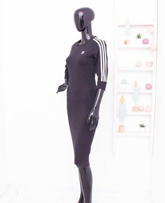 Adidas оригинална дамска рокля черна 3 stripes dress S нова