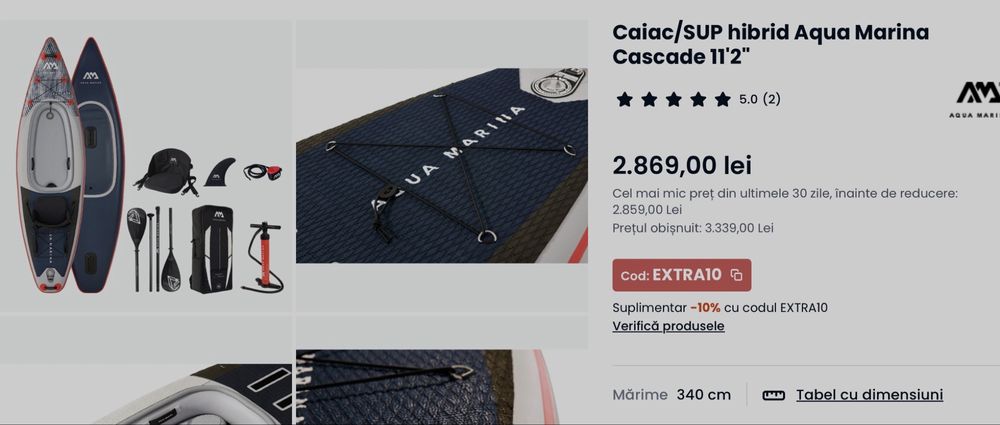 Sup Aquamarina Cascade+Motor Electric dedicat.