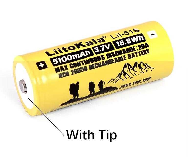 Liitokala LII-51S NCR26650-50A 5100mAh 3.7V 18.8Wh Батерия за LEDФенер