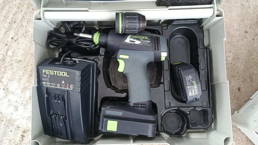 Filetanta festool , 2 baterii,incarcator,cutie,mandrina biti si standa