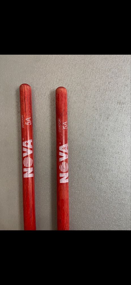 Set 2 bete pentru tobe Nova 5A, lemn, rosu
