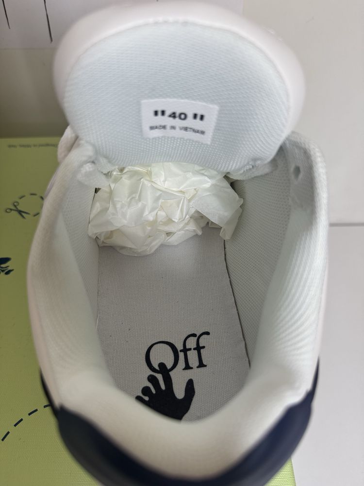 Adidasi Off-White Out Of Office Lace-Up Sneakers white and blue marine