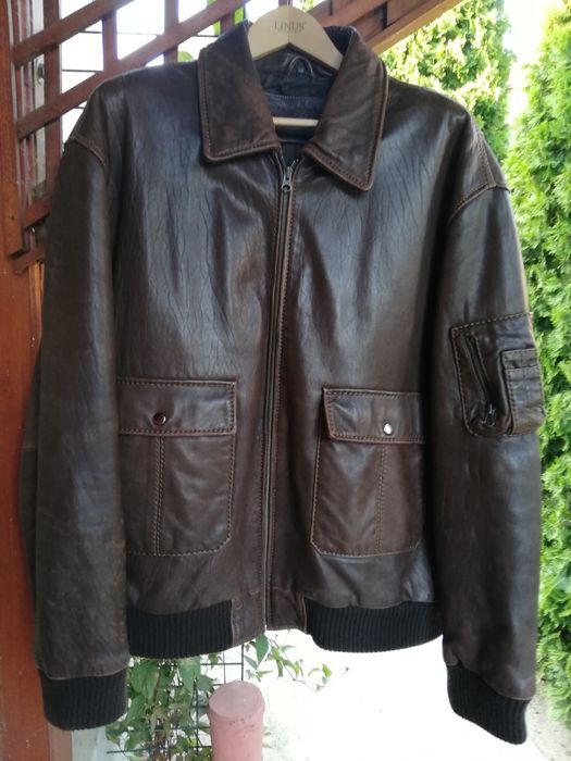 Geaca piele bărbati Angelo Litrico Aviator xxl