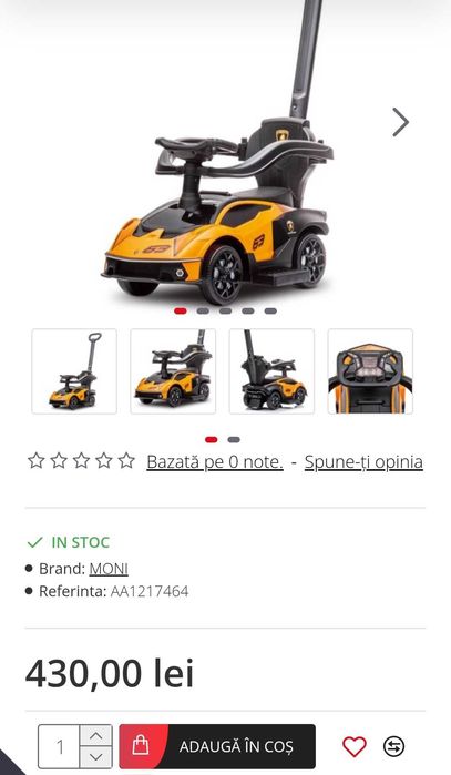 Masinuta 2 in 1 de impins Lamborghini