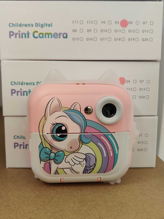 Aparat foto cu printare instant, VALA Q5P, Roz/Albastru