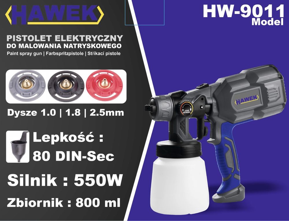 Пистолет електрически за боядисване HAWEK , HW-9011