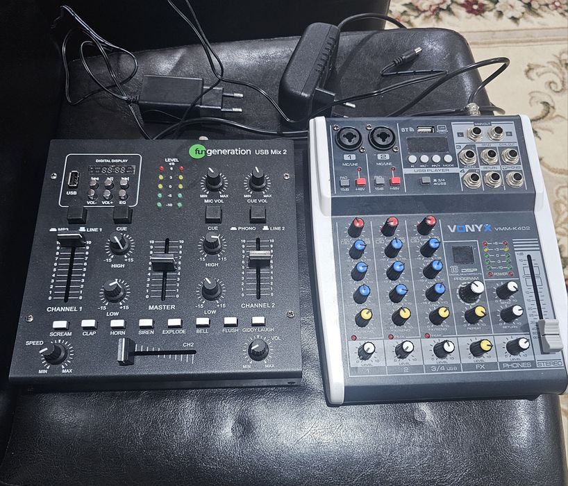 Vonyx VMM-K402 +Mixer DJ cu 2 canale, player USB și efecte speciale