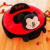 Fotoliu din plus pentru bebelusi Mickey Mouse, negru/rosu
