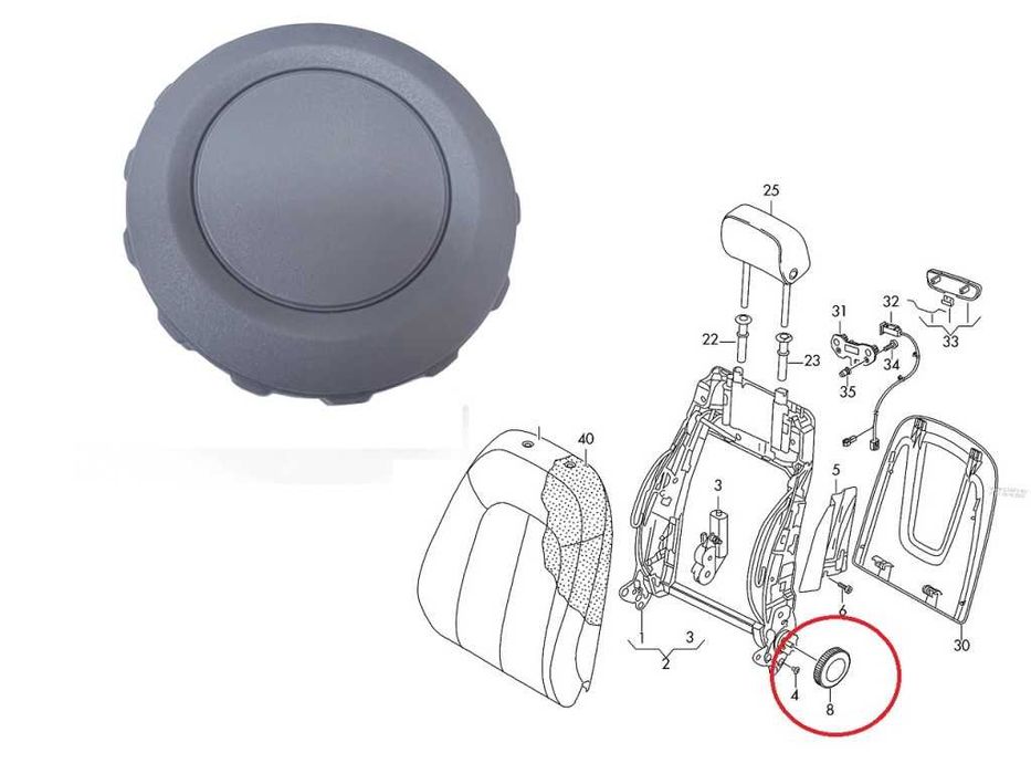 Дръжка за регулиране на седалка за Audi, VW, Seat , Skoda