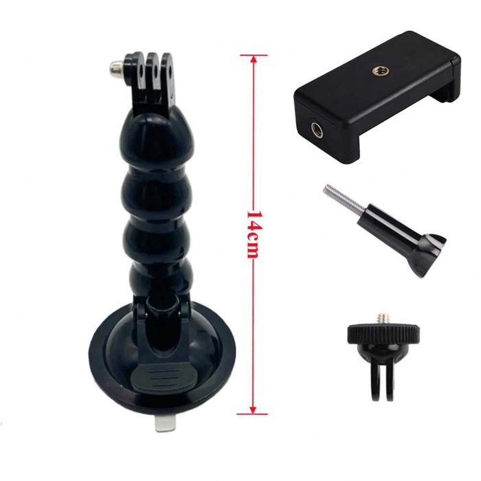 Ventuza brat flexibil prindere camera GoPro DJI Osmo Insta360 telefon