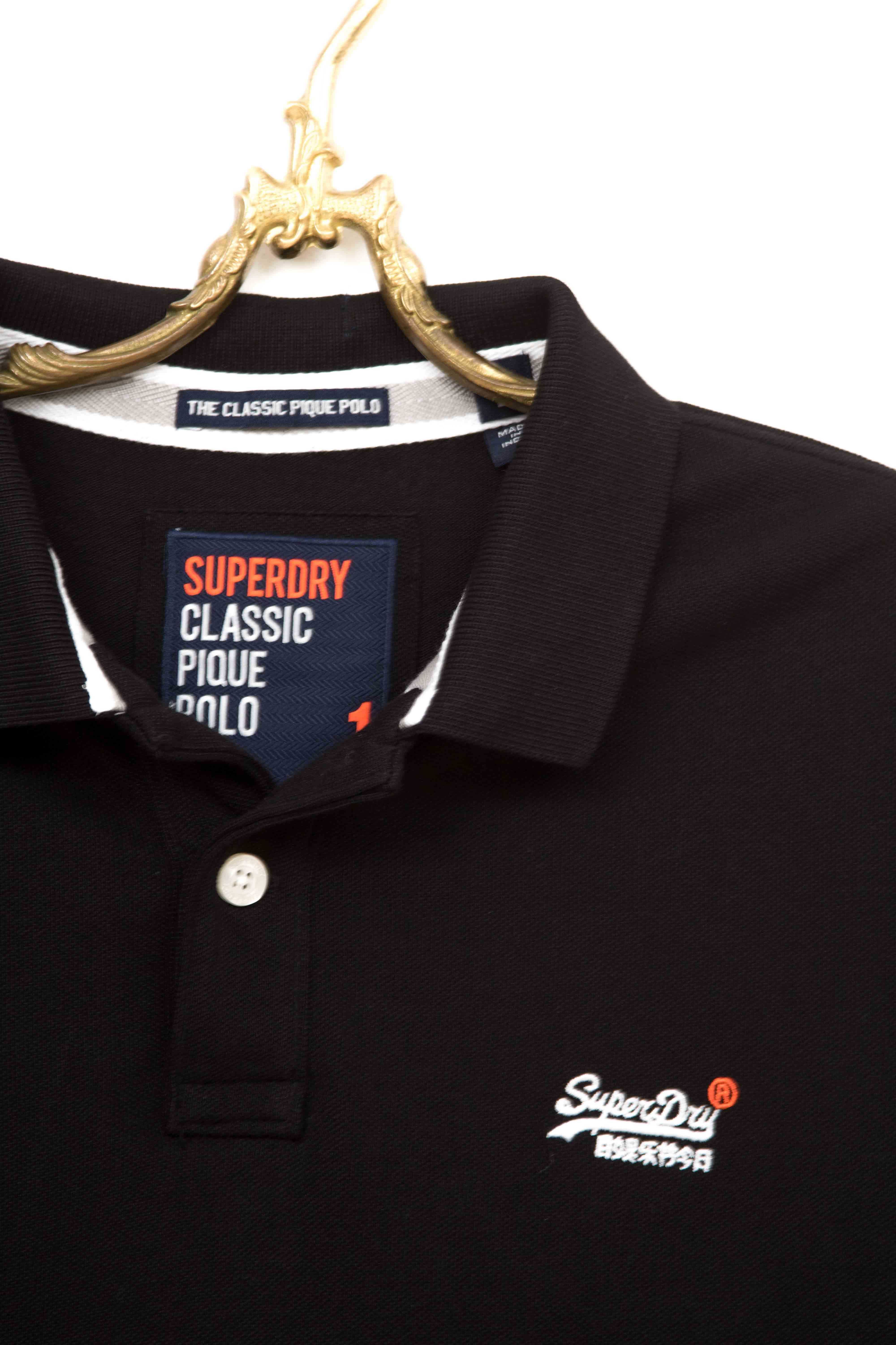 SUPERDRY Мъжка черна поло тениска размер L