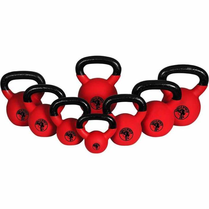 Kettlebell de fier, acoperit cu cauciuc: 2-32 KG