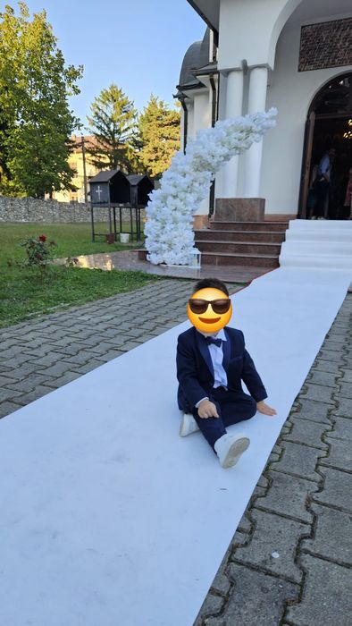 Costum 4 Piese Bleumarin Cu Papion Ceremonie Baiat LaKids - Anne Bebe