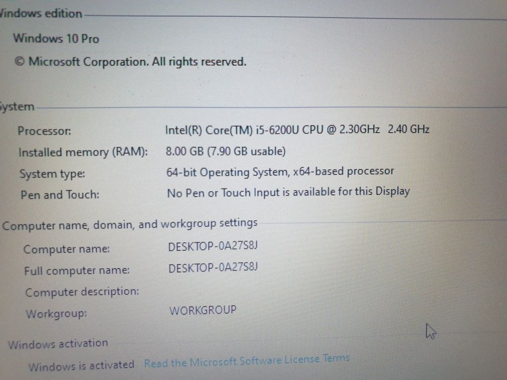 Laptop hp 450 g3,Intel i5 a6a,ssd 120/ram8 gb/15,6 led