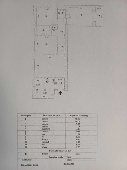 Apartament 4 camere, Centrul Civic