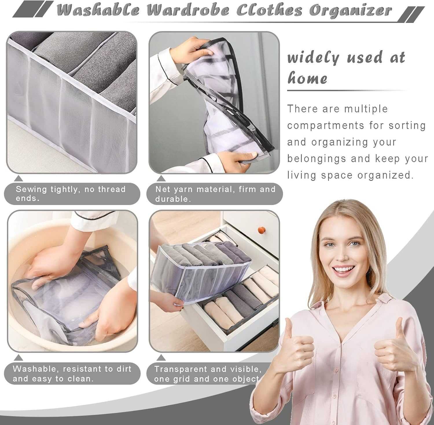 Органайзери за чекмедже, 9 части, сгъваеми