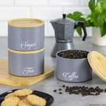 Set suport 3 in 1 pentru zahar, cafea si ceai, din otel, 13,5 x 13,5 x