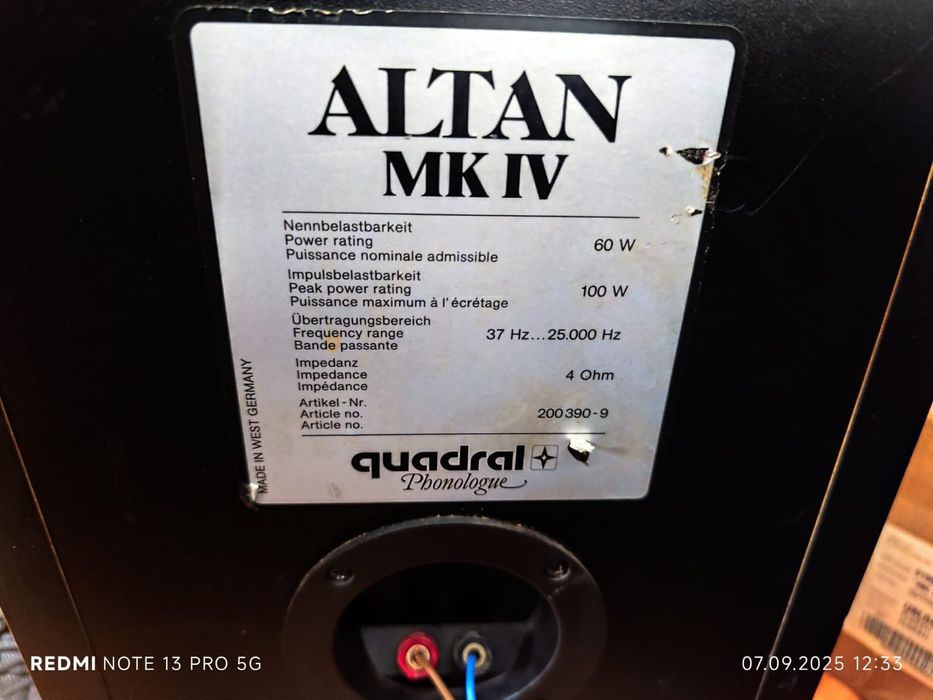 Boxe Hi-Fi Quadral Altan MK IV – sunet clar și puternic