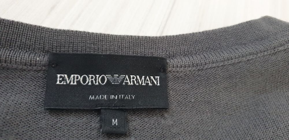 Emporio Armani Wool Knit Made in Italy M ОРИГИНАЛ Мъжки вълнен Пулов
