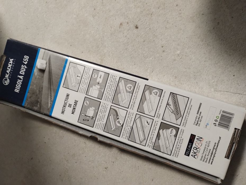 Rigola dus cu gratar din otel inoxidabil