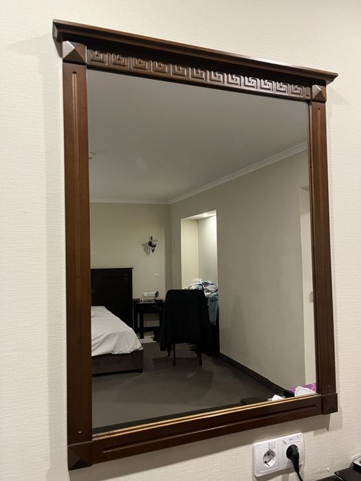 Зелкало с деревянной рамкой 90х70 Турция люкс качество