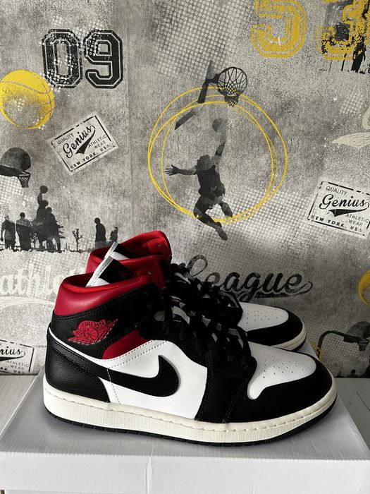 Jordan 1 mid black/gym red| 44,5