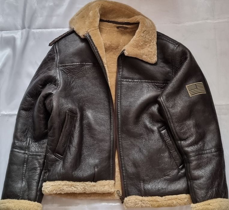 Geaca piele oaie,shearling,B3, XXXL