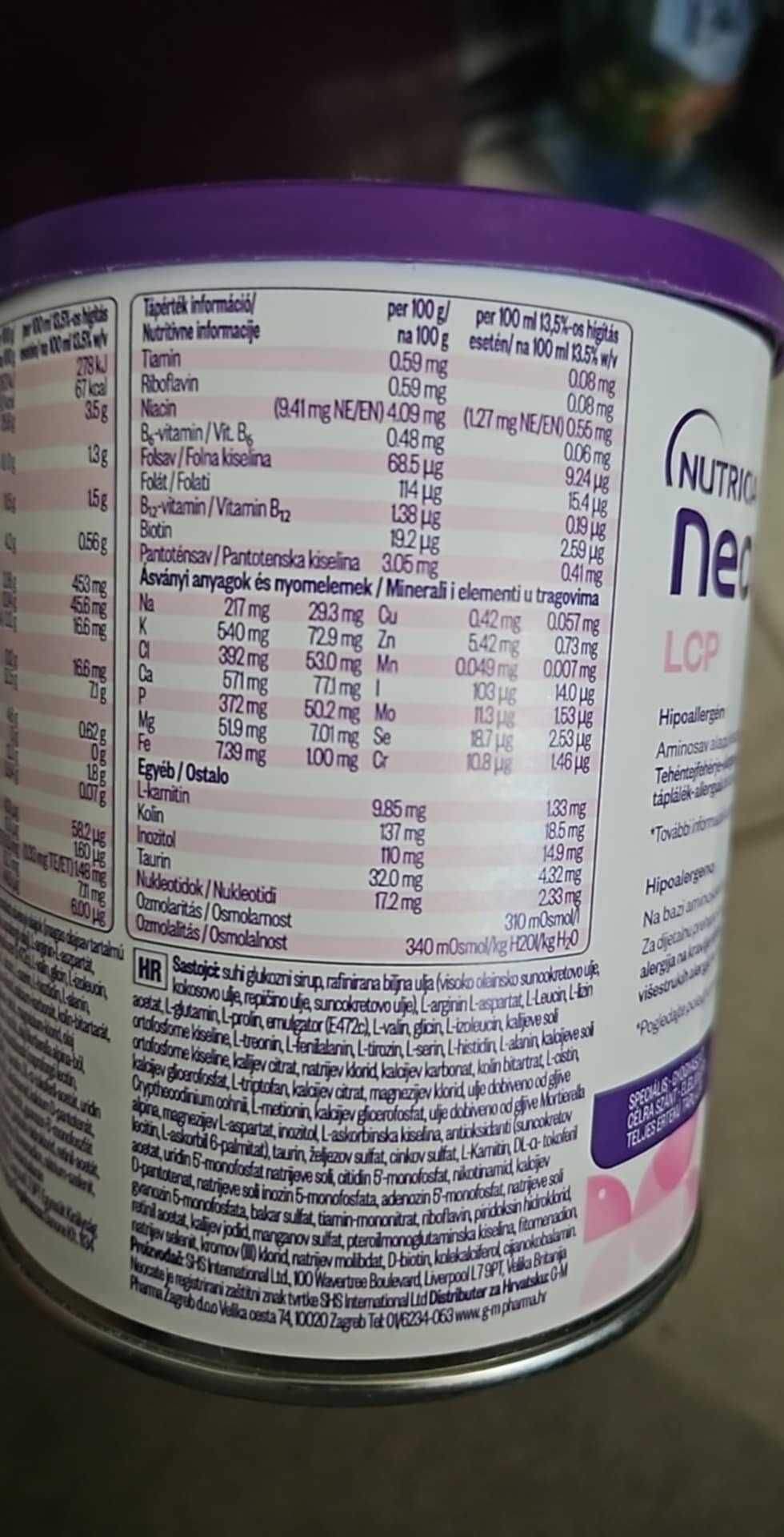 Neocate lcp 0-12 luni