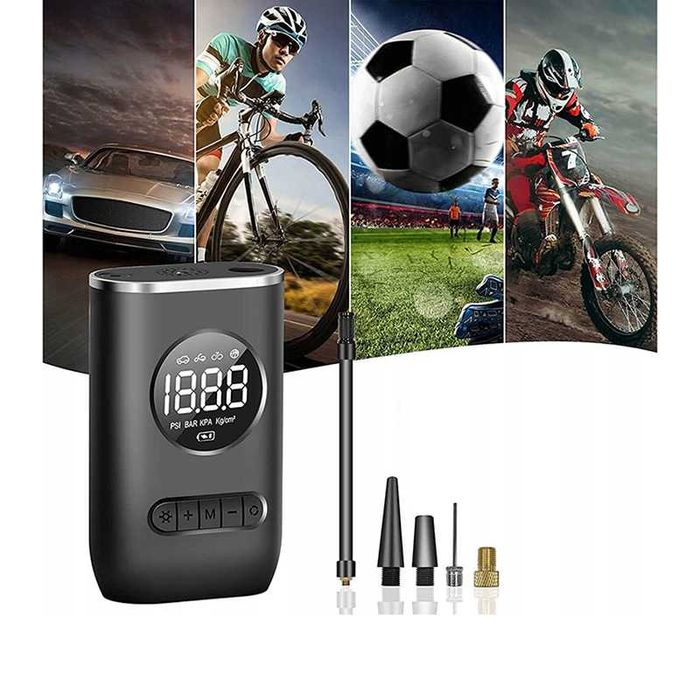 Преносим компресор за помпане на гуми - Type-C, 150PSI, 4000mAh, LED