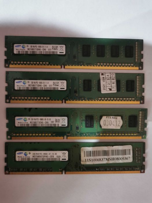 RAM DDR 3 8GB ( 2x4buc) Samsung 40 lei toate 4 placutele