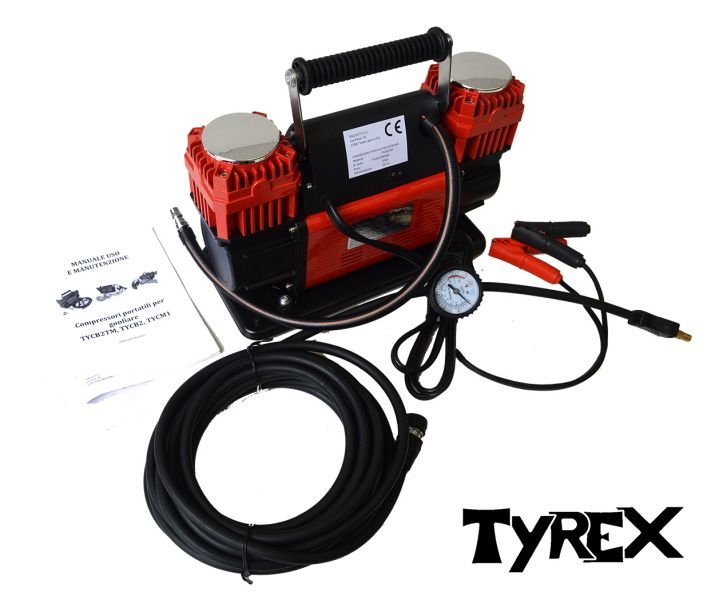 Compresor aer auto 300 litri / min PROFESIONAL - doua motoare TYREX