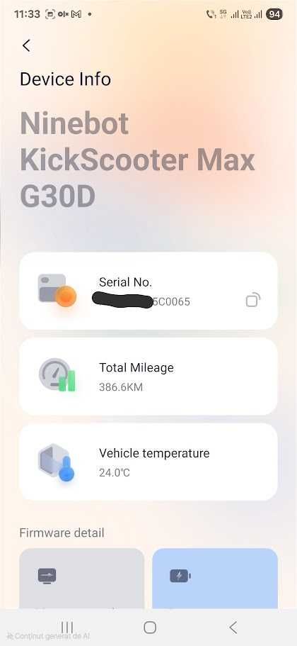 Trotineta Ninebot G30D Max, automonie 65km, rulaj 386KM