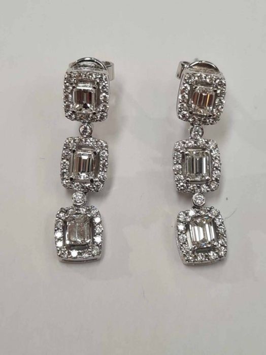 Cercei din aur alb, 18k cu diamante naturale, CAU198