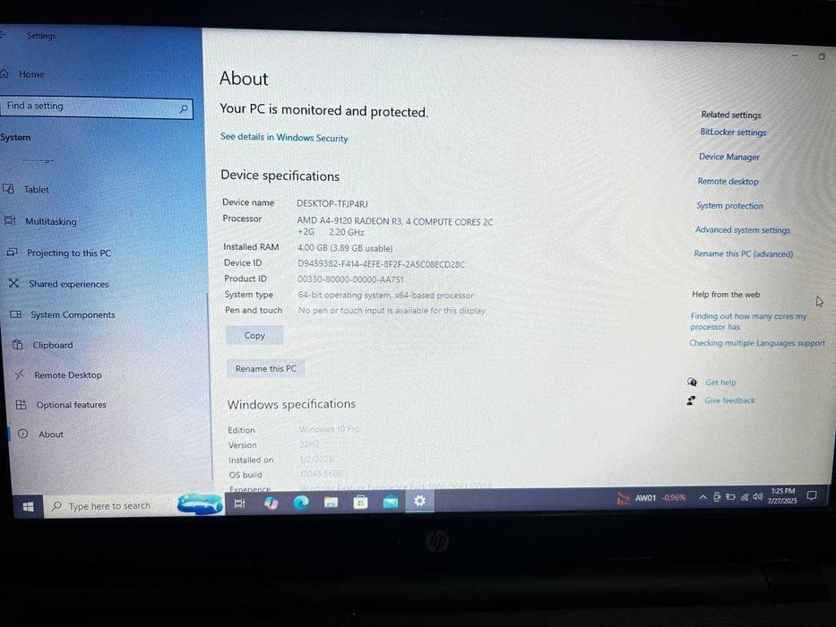hp noutbook ishlatilgan