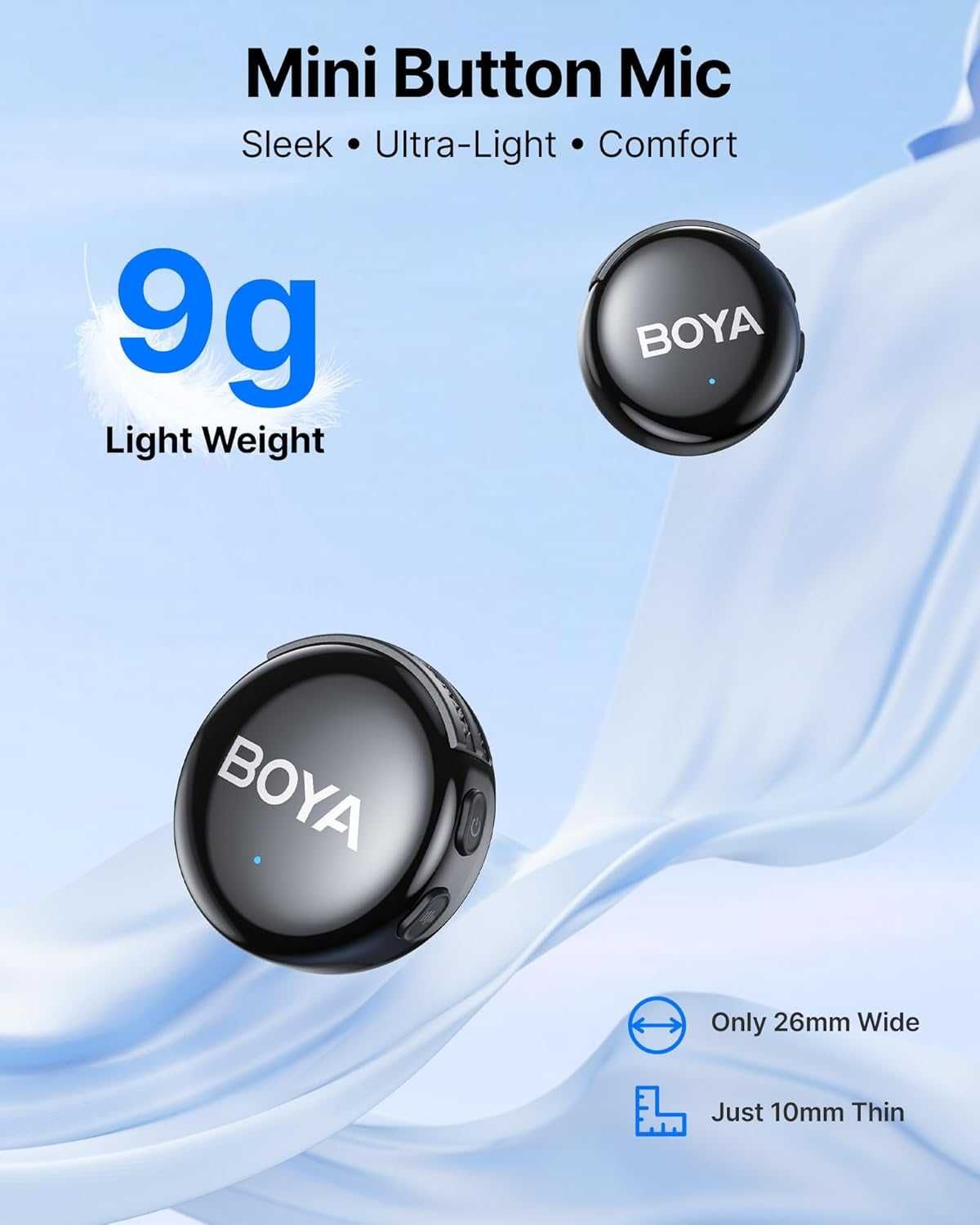 BOYA BOYALINK 3 Безжични лавалирени микрофони, мини с USB-C/3.5 мм жак