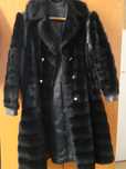 Haina de blana artificiala neagra, marime 48-50, cu guler generos,.