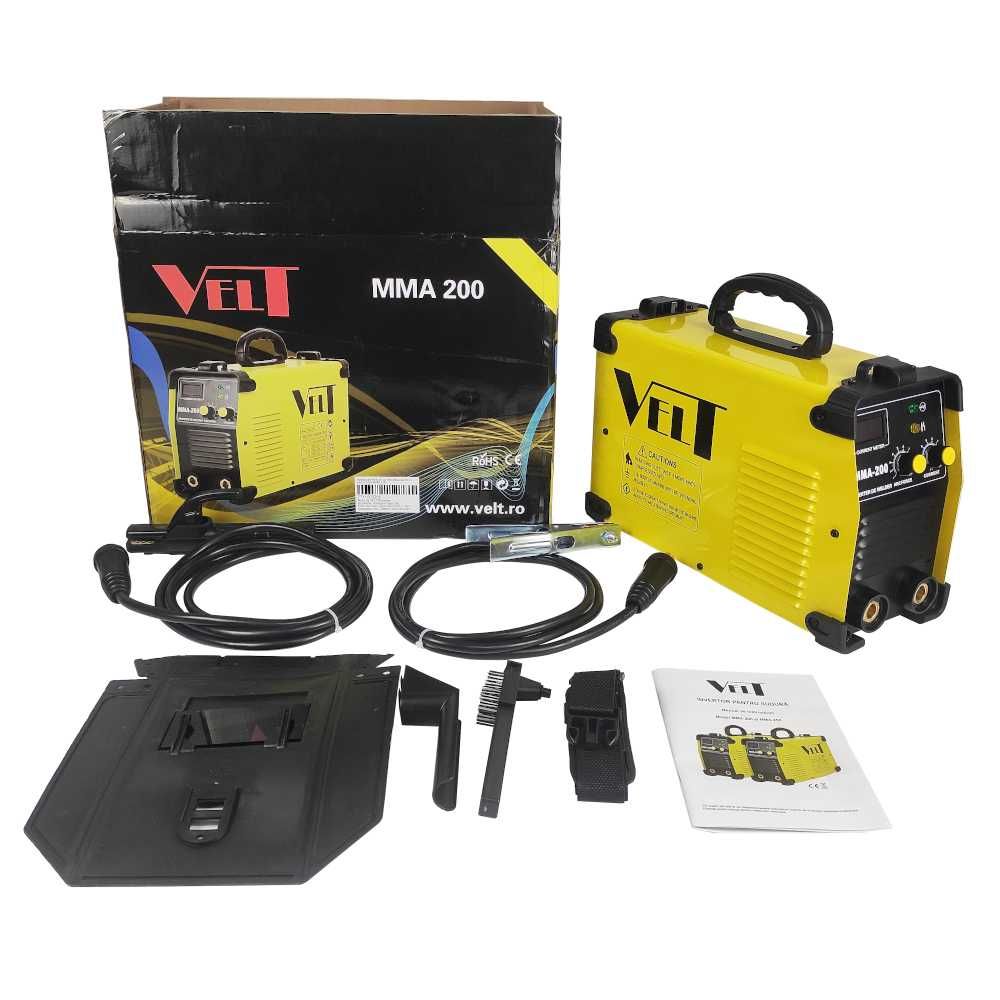 Aparat de Sudura VELT MMA 200 DC IGBT, Putere 200Amp - Stoc Mogosoaia