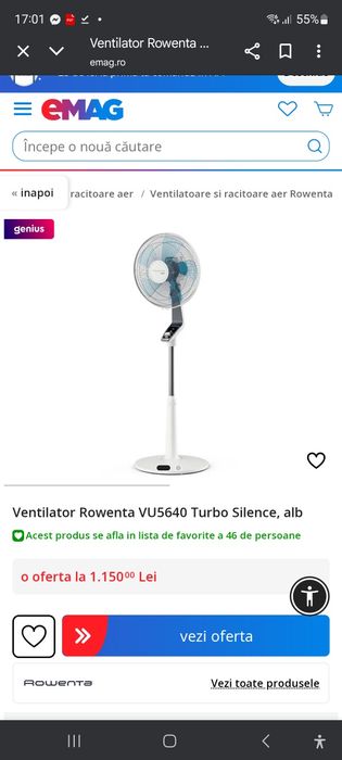 Ventilator ROWENTA Turbo Silence