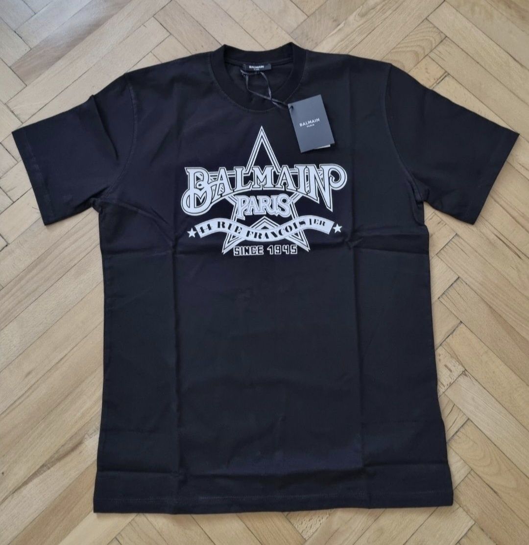 РАЗПРОДАЖБА! Оригинална мъжка тениска Balmain - Размер Л - 100% памук